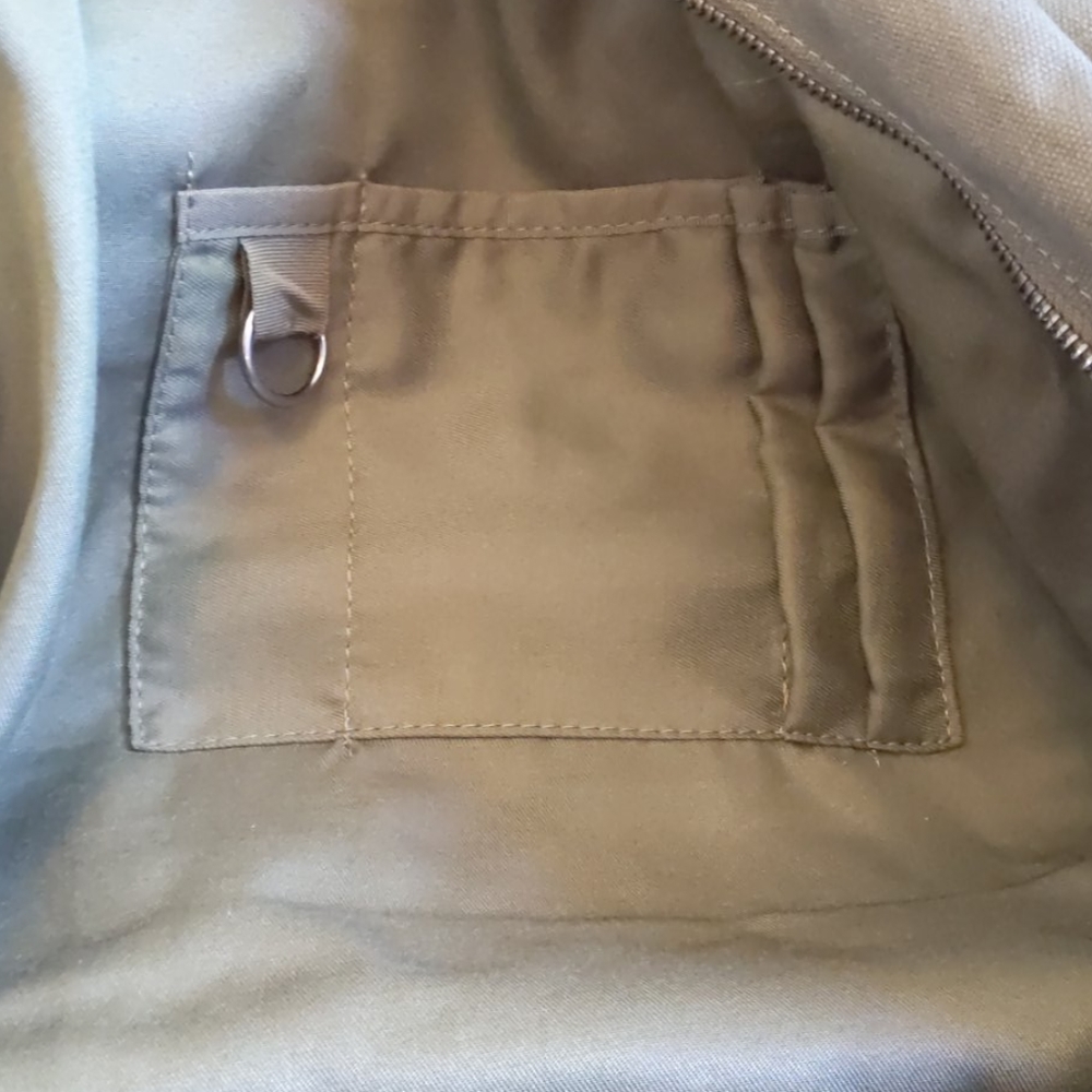 Hearth & Hand Weekend Bag Canvas & Leather Green - Picture 2 of 6